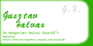 gusztav halvax business card